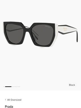Prada Two-Tone Black & White Oversized Square Sunglasses